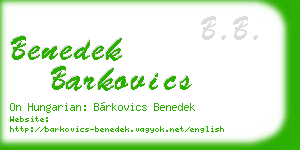 benedek barkovics business card